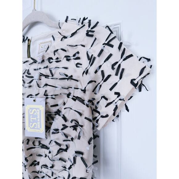 NWT Sail to Sable Shift Dress Black Bows Cream 0 Old Money Vintage Preppy Career - Picture 7 of 10